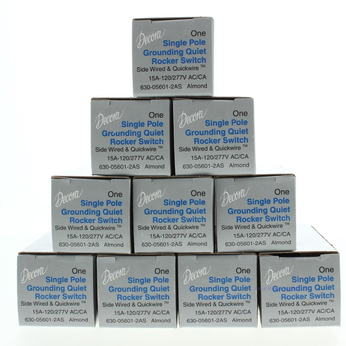 Leviton 5601-2A Almond Decora Single Pole Rocker Light Switches 15A 10-pack