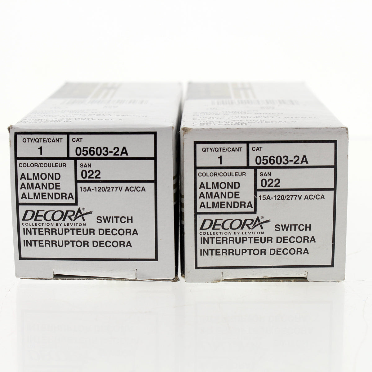 Leviton 5603-2A Almond 3-Way Decora Rocker Wall Light Switches 15A 2-pack