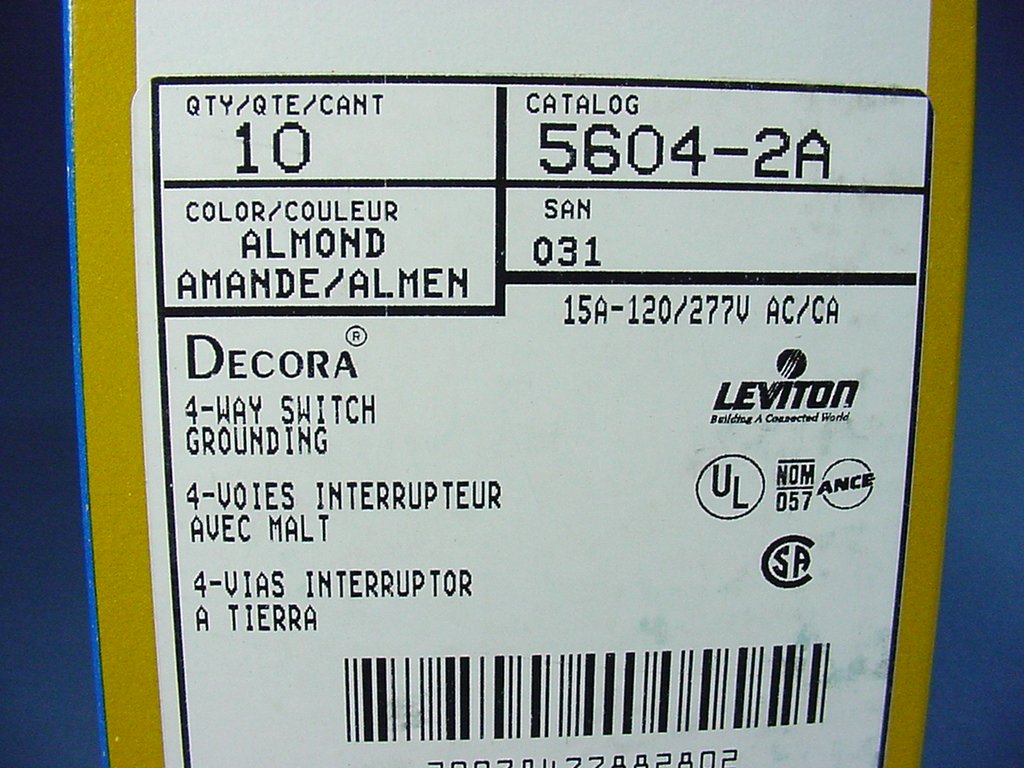 Leviton 5604-2A Almond 4-Way Decora Rocker Wall Light Switch 15A 120/277V 10pcs