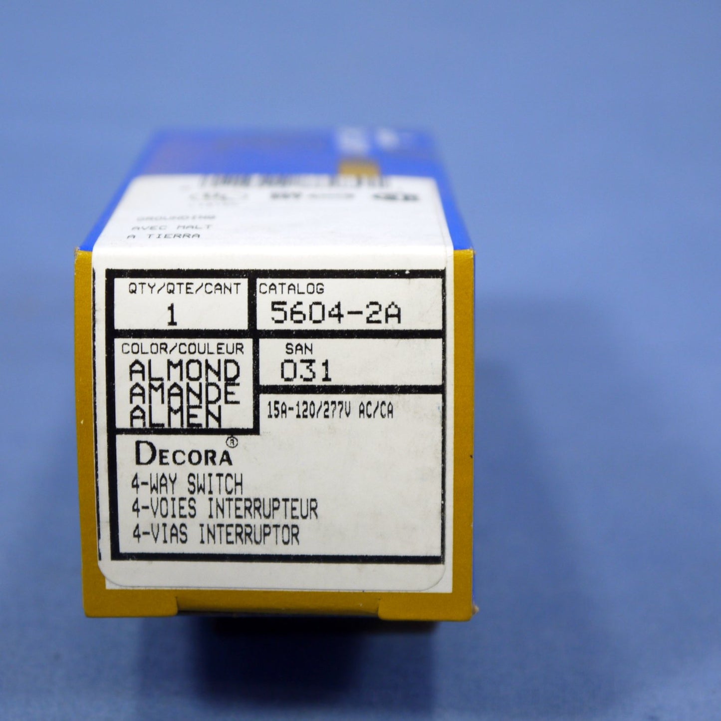 Leviton 5604-2A Almond Decora Quickwire 4-Way Rocker Wall Light Switch 15A