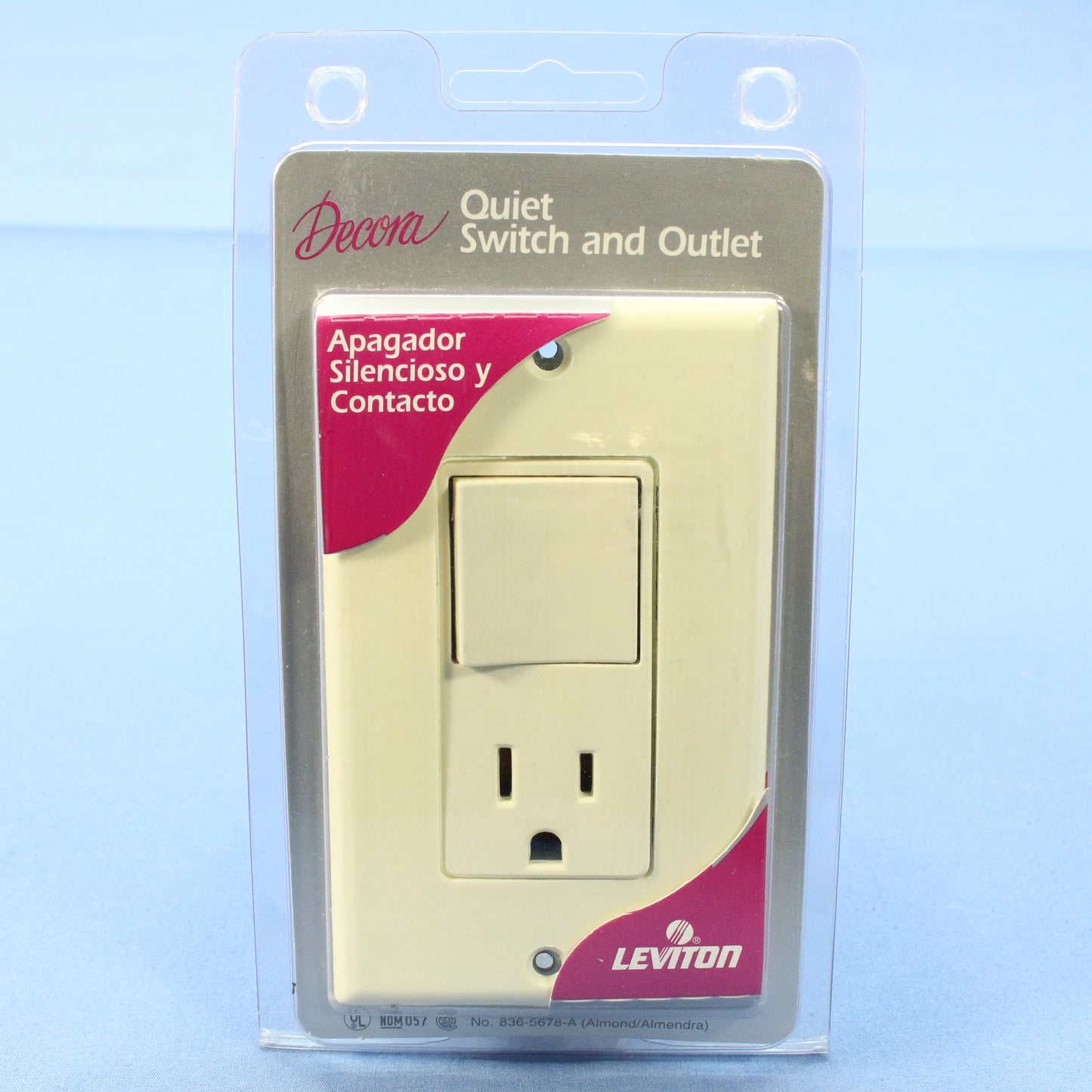 Leviton Almond Decora Combination Rocker Light Switch & Receptacle 15A 5678-A