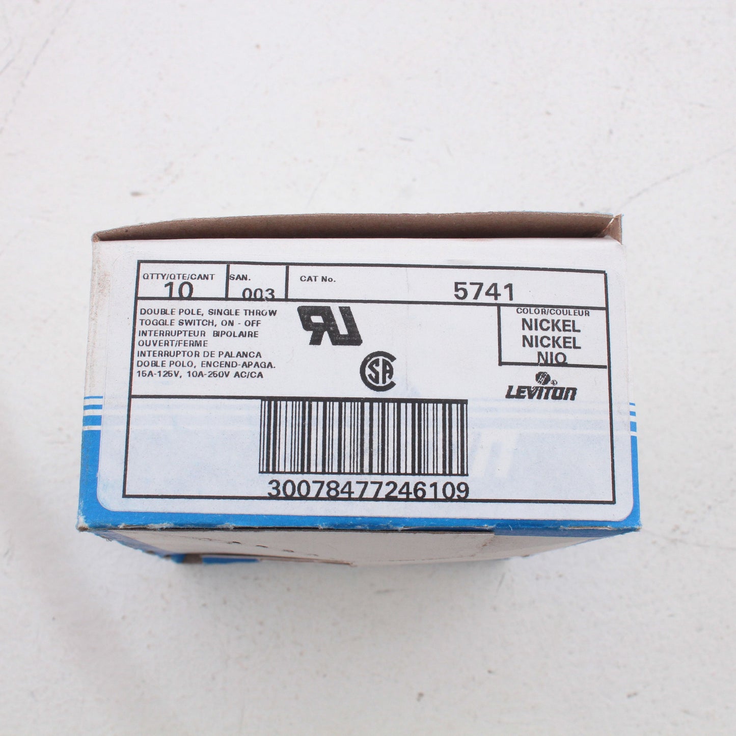 Leviton 5741 DPST Heavy Duty Toggle Switches On-Off 15A-125V 10A-250V 3/4HP 10pc