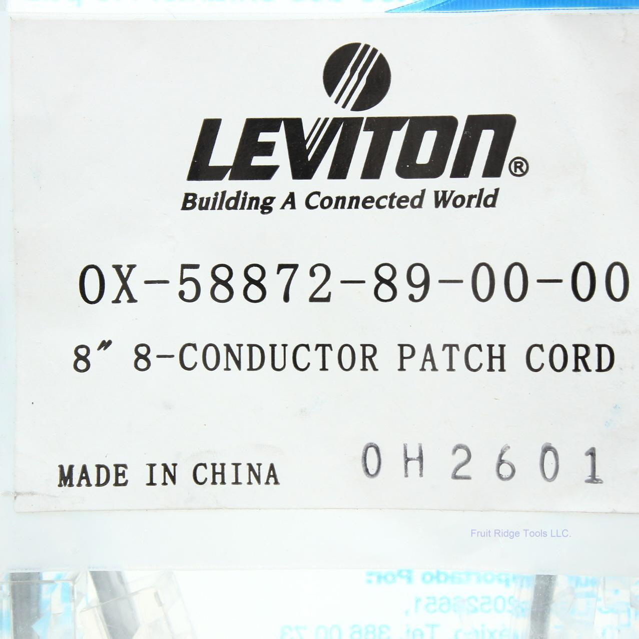 Leviton 58872-89 Gray 8-Position RJ45 Jack Modular 8" Line Cord Patch Cord 6pcs