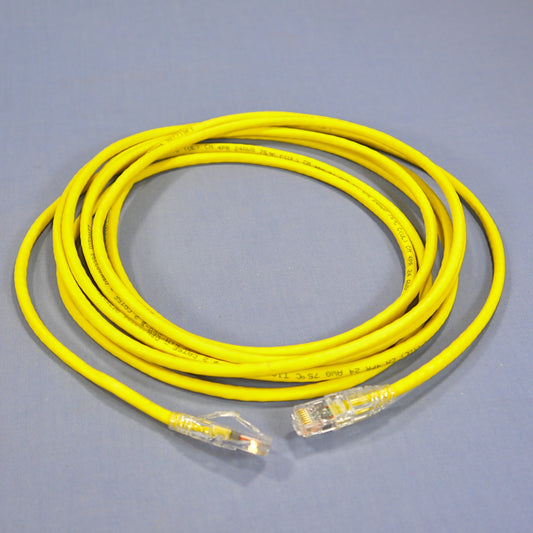 Leviton 5D460-15Y Yellow Gigamax SlimLine 15' Network Ethernet Patch Cord Booted