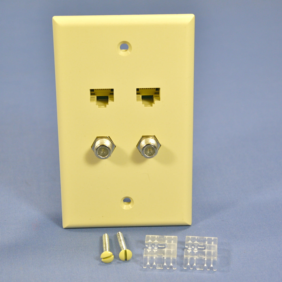 Leviton 5EA10-S4I Ivory 1-Gang Cat5e Coax Unbreakable Standard Wallplate Cover