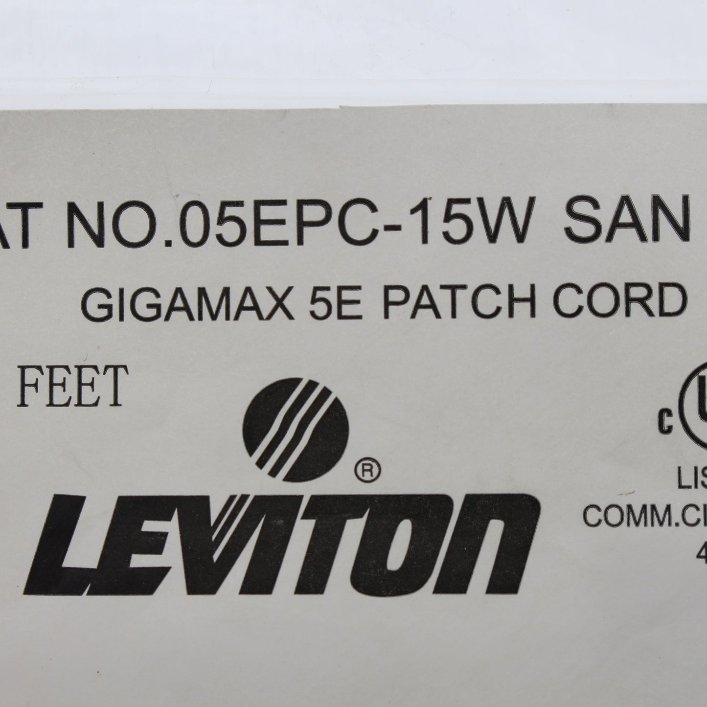 Leviton 5EPC-15W White Cat5e 15ft Ethernet Cable Patch Cord Network White Boot