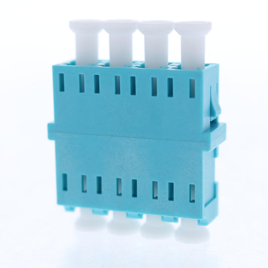 Leviton 5F100-QLZ Aqua Quad SM LC Port Fiber Optic Connector Adapter Coupler