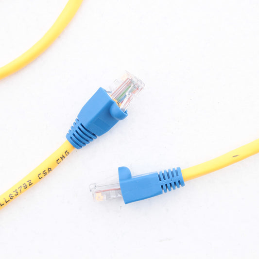 Leviton 5G454-7L Yellow Cat5 7 Feet Ethernet Cable Patch Network Cord Blue Boot