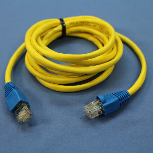 Leviton 5G454-7R Yellow Cat5 7ft Ethernet Cable Data Patch Cords Network Red 5pc