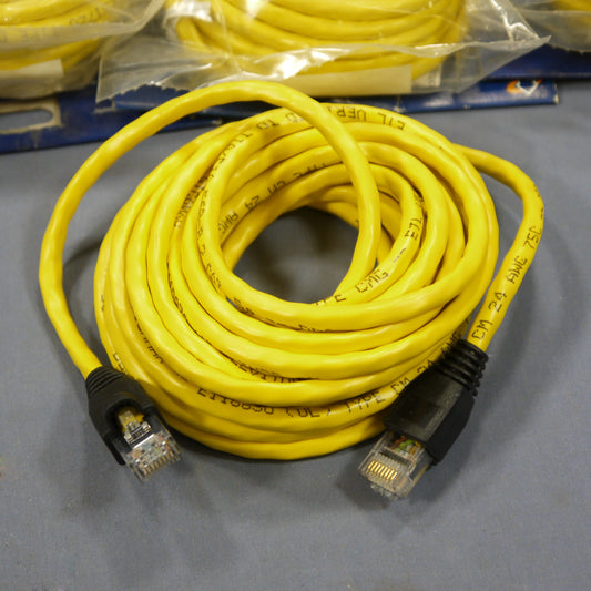 Leviton 5G455-15Y Yellow Ethernet 15ft Cable Data Patch Cords Network Boot 100pk