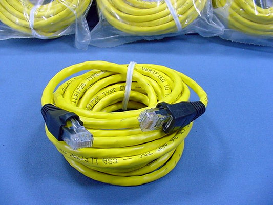 Leviton 5G455-15Y Yellow Cat 5e 15 Ft Ethernet LAN Patch Cords Network Cables