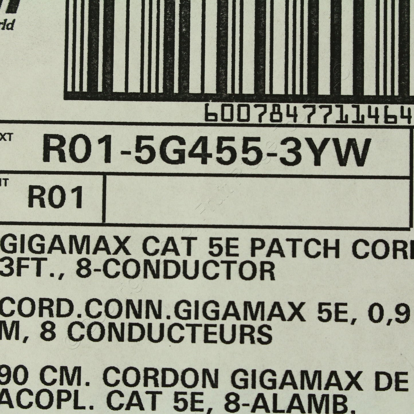 Leviton 5G455-3YW Yellow Cat5e 3ft Ethernet Cable Data Patch Cords Network 5pcs