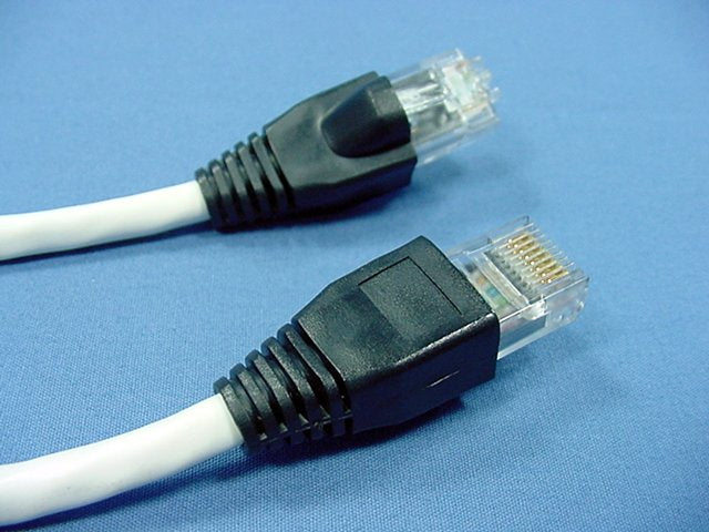 Leviton 5G455-5W White Cat5e 5ft Ethernet Cable Data Patch Cord Network Booted