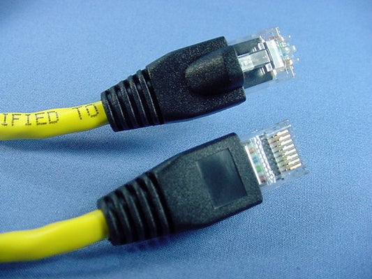 Leviton 5G455-5Y Yellow Cat5e 5ft Ethernet Cable Data Patch Cord Network Booted