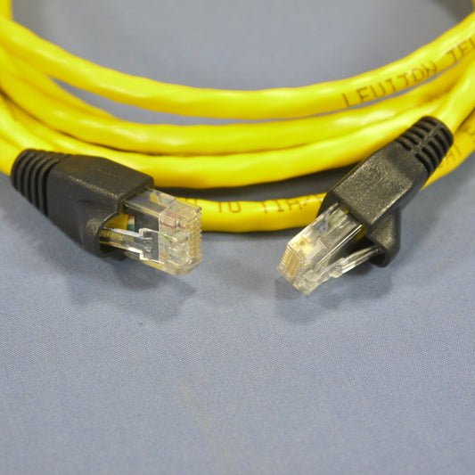 Leviton 5G455-7Y Yellow Cat5e 7ft Ethernet Cable Data Patch Cord Network Booted