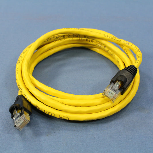 Leviton 5G455-7YW Yellow Cat 5e 7' Ethernet LAN Patch Cord Network Cables 50pcs