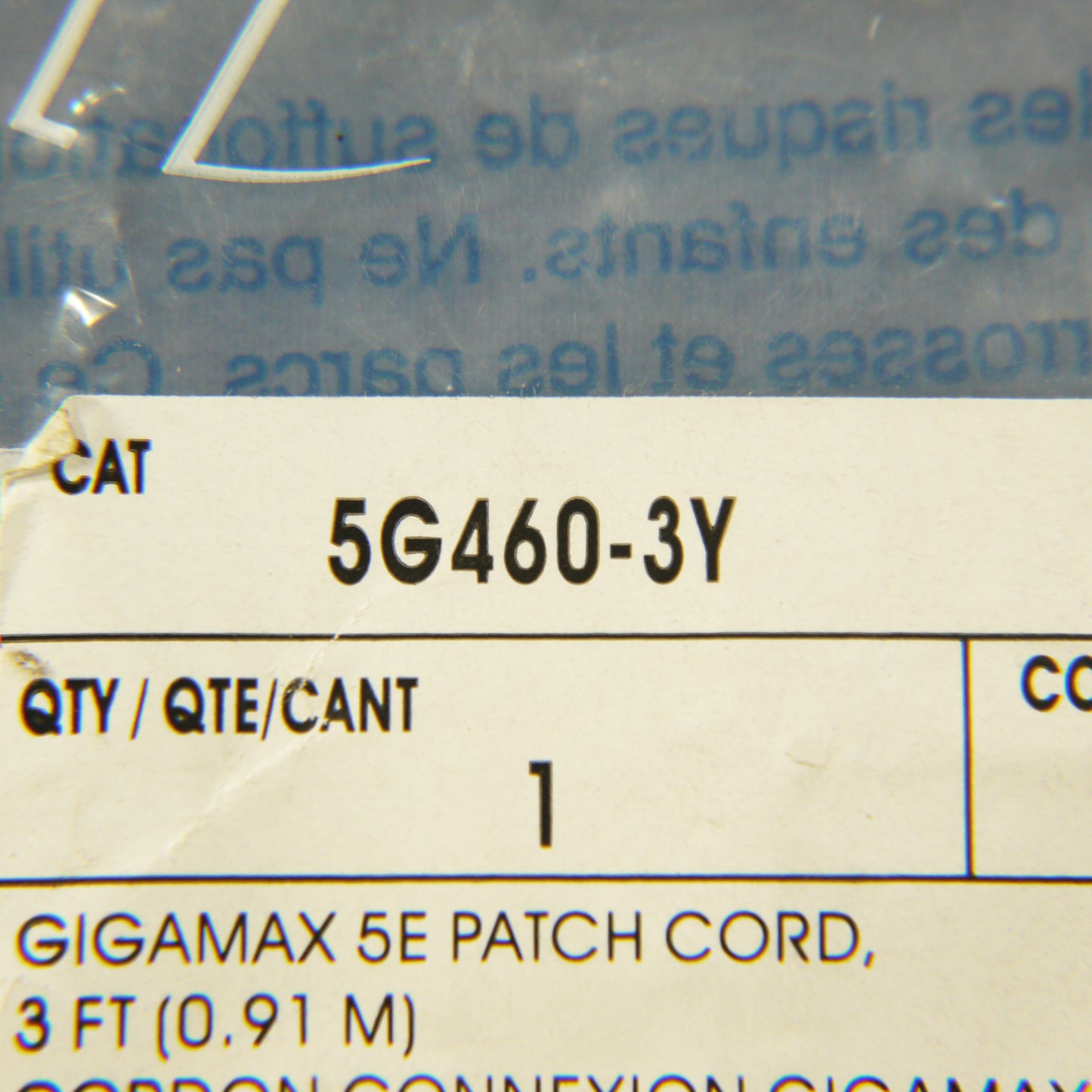 Leviton 5G460-3Y Yellow Cat5e 3ft Ethernet Cable Data Patch Cord Network Booted