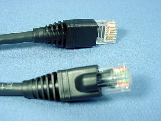 Leviton Black Cat 5e 7 Ft Ethernet LAN Patch Cord Network Cable Booted 5G460-7E