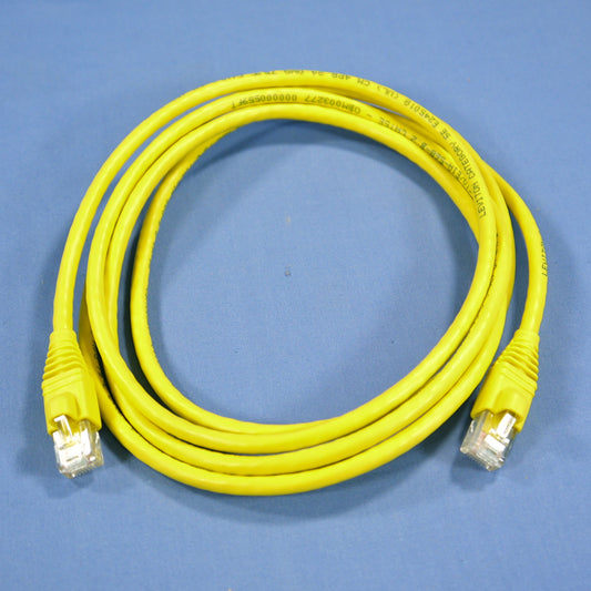 Leviton 5G460-7Y Yellow Cat5e 7ft Ethernet Cable Data Patch Cord Network Booted