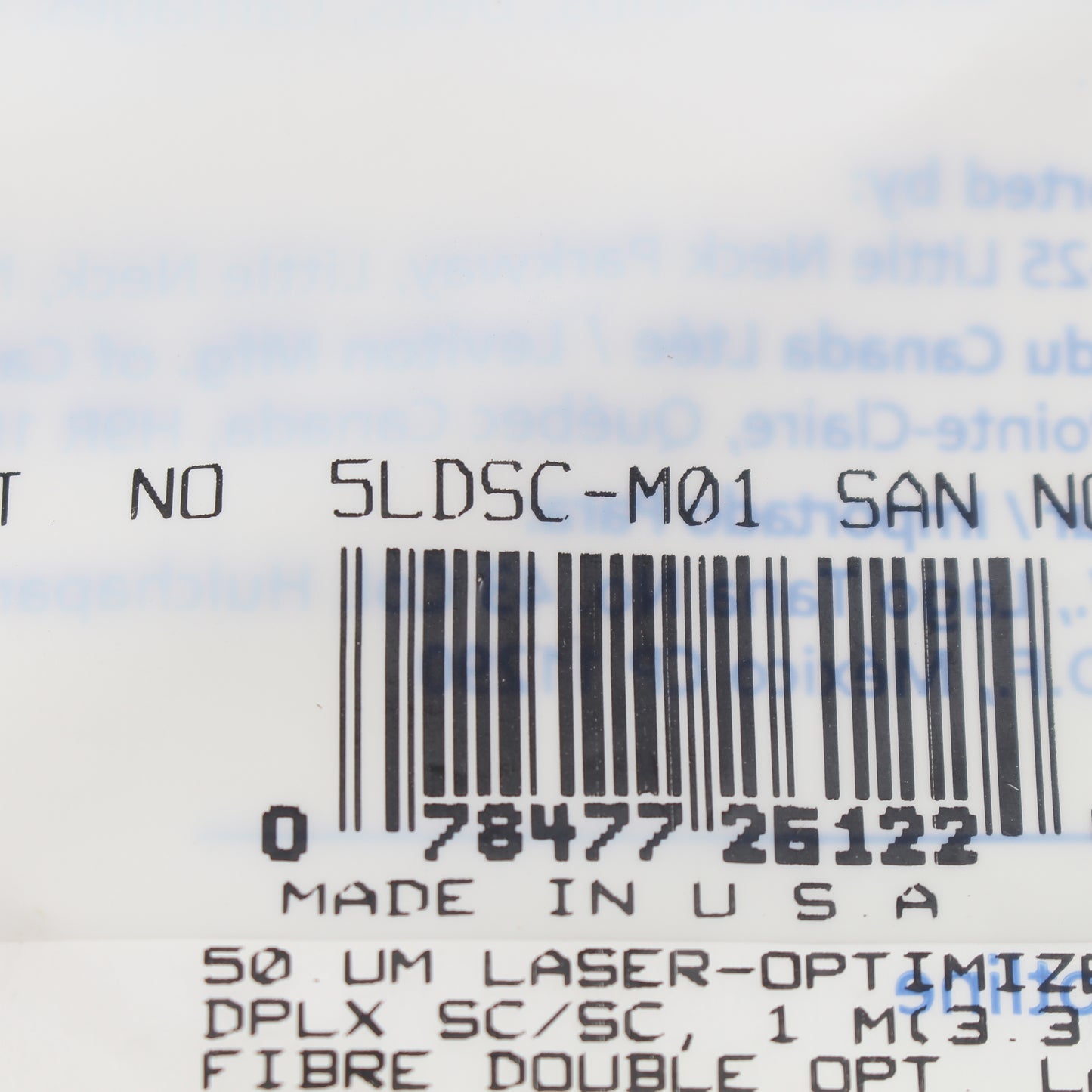 Leviton 5LDSC-M01 Green 1-Meter Fiber Optic Cable 50/125 10G SC-SC Duplex Jumper