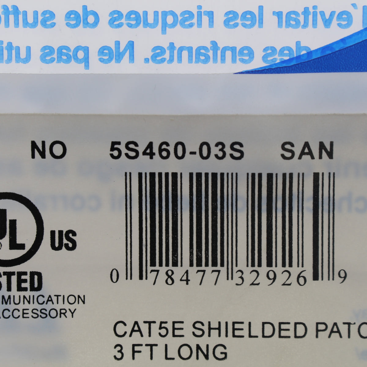 Leviton 5S460-3S Silver Cat5e 3ft Ethernet Cable Shielded LAN Network Patch Cord