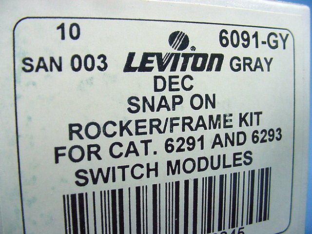 10 Leviton DHC Gray Color Change Conversion Kit for DHC Rocker Module 6091-GY