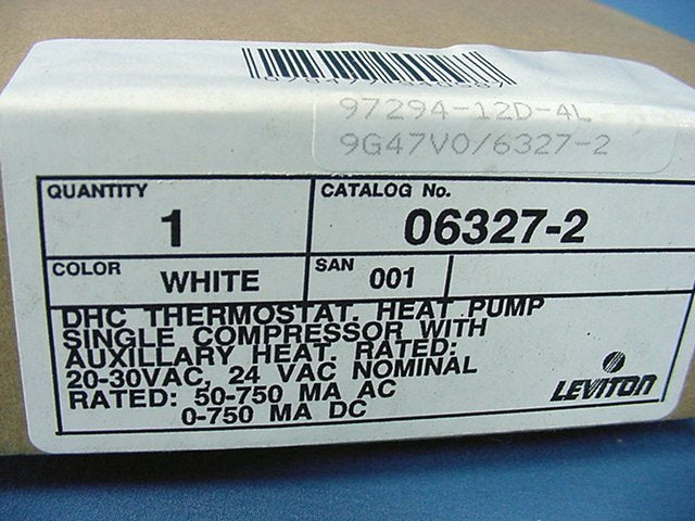 Leviton White Thermostat Control Heat Pump for Heating/Cooling System A/C 6327-2