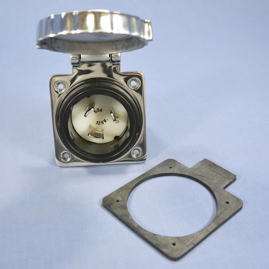 Leviton 6372-CR Turn Twist Locking Flanged Inlet Receptacle NON-Nema 50A 125V