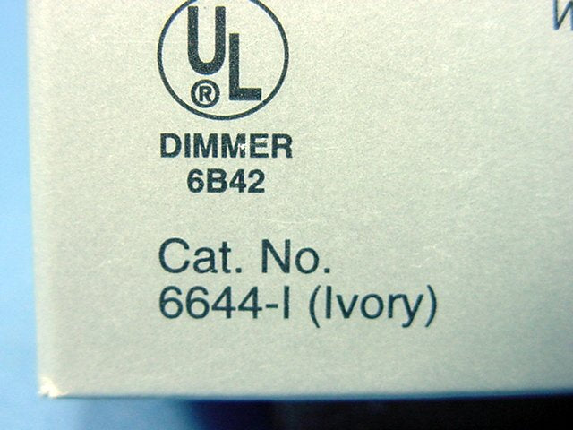 Leviton 6644-I Ivory Decora Slide Light Dimmer Switch 600W Incandescent 3-Way