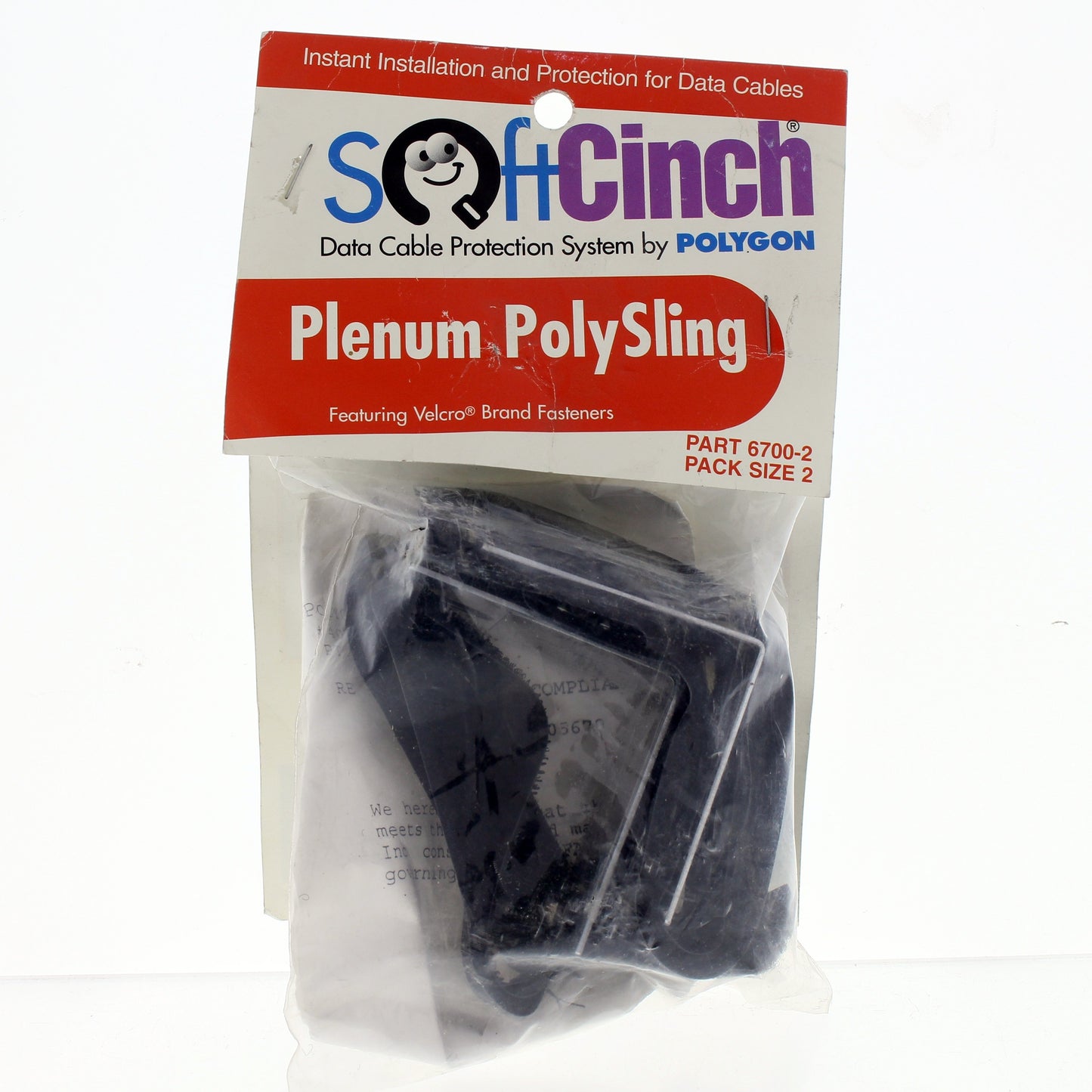 Polygon 6700-2 SoftCinch Reclosable J-Hook Cable Management Hook-and-Loop for 8"