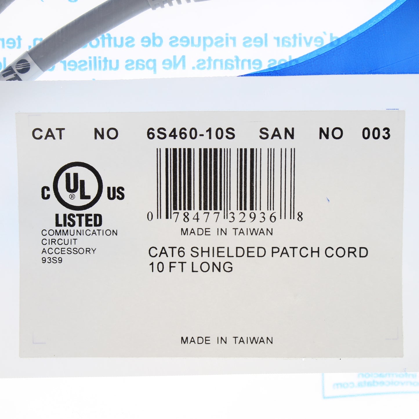 Leviton 6S460-10S Gray Cat6 10ft Shielded Ethernet Cable Data Center Patch Cord
