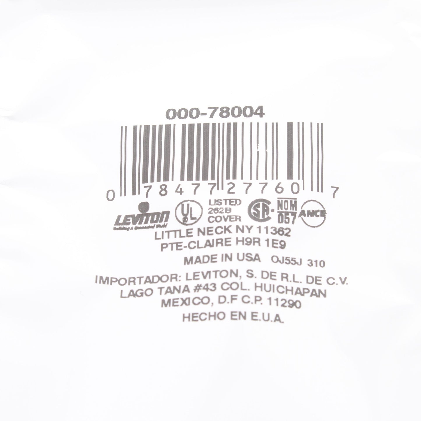 Leviton 78004 Lt Almond 1-Gang 1.406in. Outlet Plastic Standard Wallplate Cover