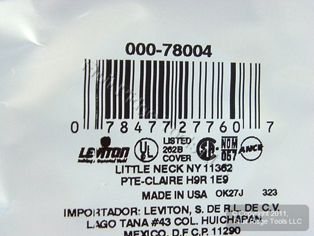 Leviton 78004 Light Almond 1-Gang 1.406in. Outlet Plastic Wallplate Cover 4pcs