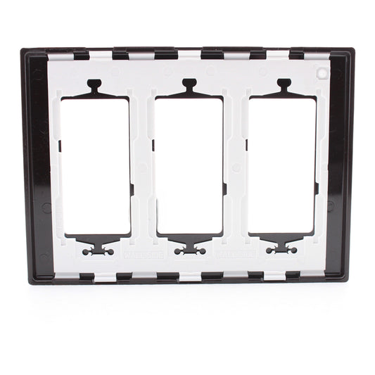 Leviton 80311 Brown 3-Gang Decora Screwless Wallplate Unbreakable Standard Cover
