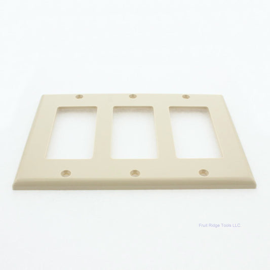 Leviton 80411-NI Ivory 3-Gang Decora Unbreakable Nylon Standard Wallplate Cover