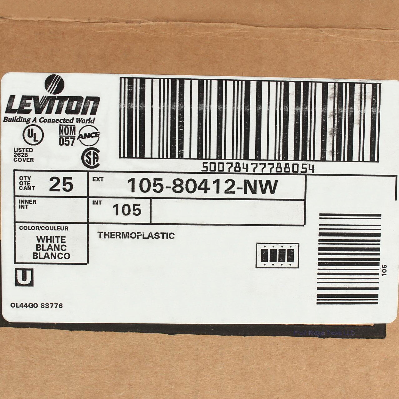 Leviton 80412-NW White Unbreakable Decora 4-Gang Wallplates GFCI Covers 25-Pack