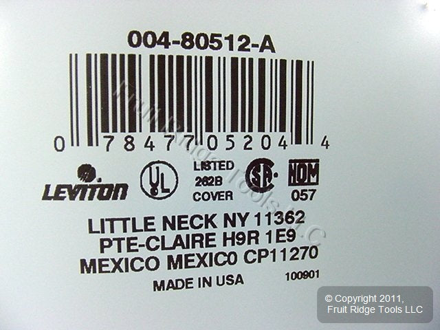 Leviton 80512-A Almond 4-Gang Toggle Switch Plastic Midway Wallplate Cover Plate