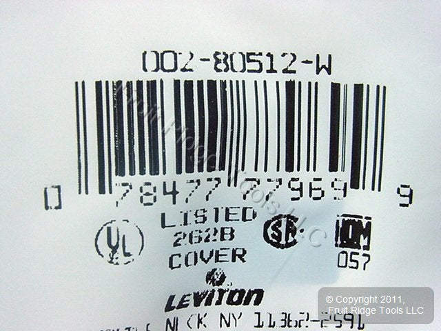 Leviton 80512-W White 4-Gang Toggle Switch Plastic Midway Wallplate Cover Plate