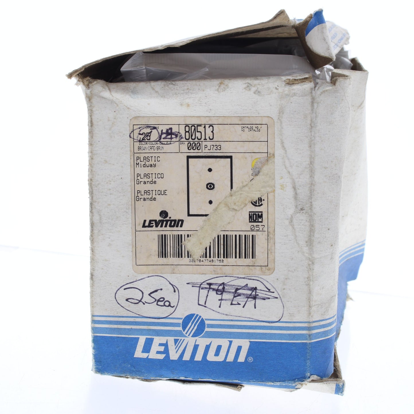 Leviton 80513 Brown Midway Phone Cable 1-Gang Wallplates .312" Opening 25-Pack