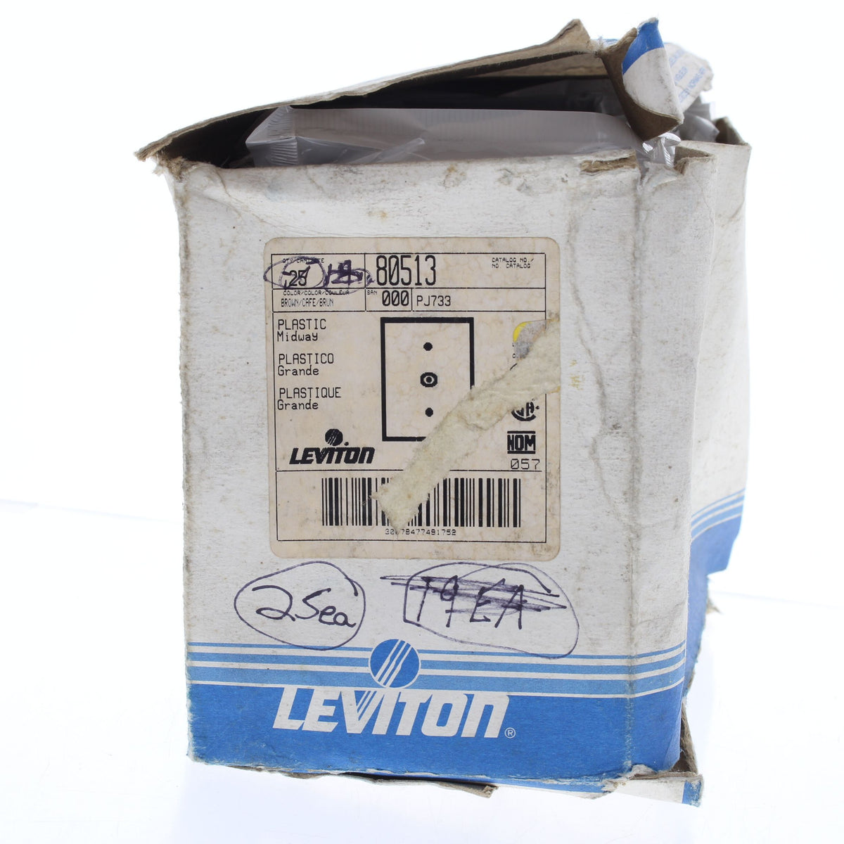 Leviton 80513 Brown Midway Phone Cable 1-Gang Wallplates .312" Opening 25-Pack
