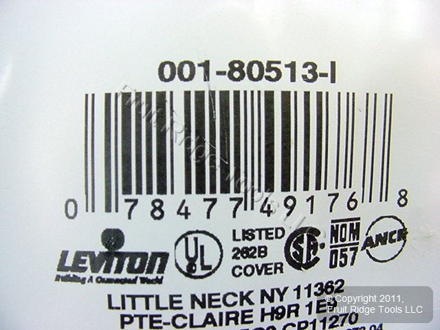 Leviton 80513-I Ivory 1-Gang .312" Opening Phone Cable Thermoset Wallplates 3pcs
