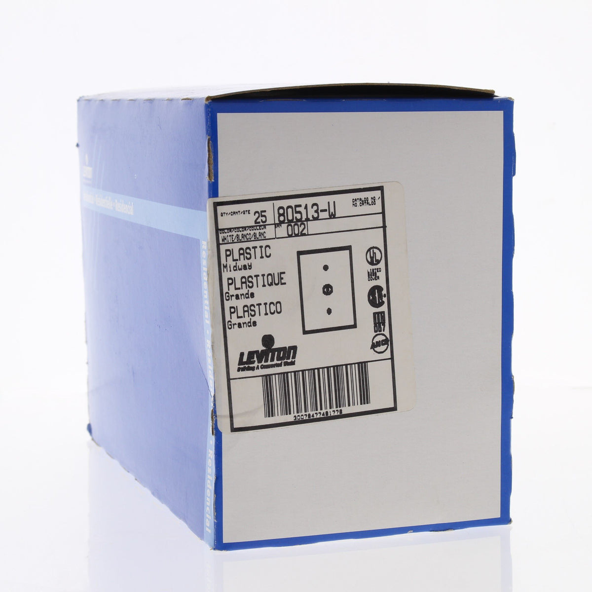 Leviton 80513-I Ivory Midway 1Gang Phone Cable Wallplates .312" Opening 25-Pack