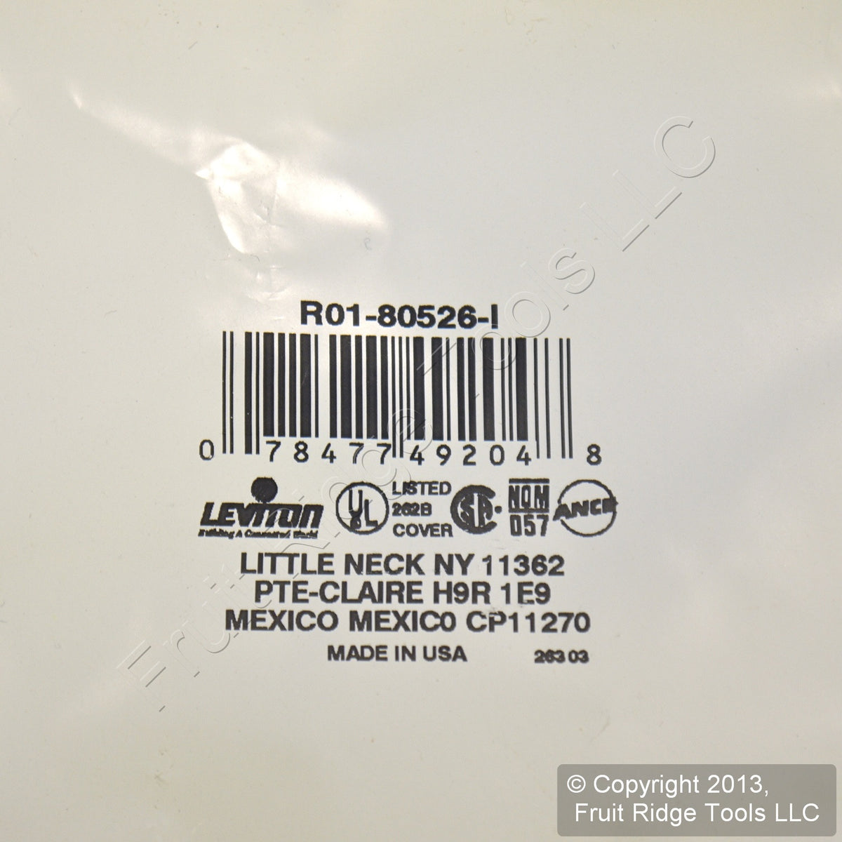 Leviton 80526-I Ivory 2-Gang Power Outlet 2.15" Plastic Midway Wallplate Cover