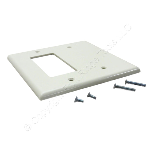 Leviton 80608-A Almond 2-Gang Blank Decorator Thermoset Midway Wallplate Cover