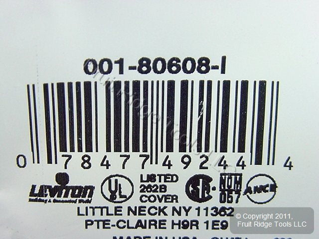 Leviton 80608-I Ivory 2-Gang Blank Decora Plastic Midway Wallplate Strap Mount