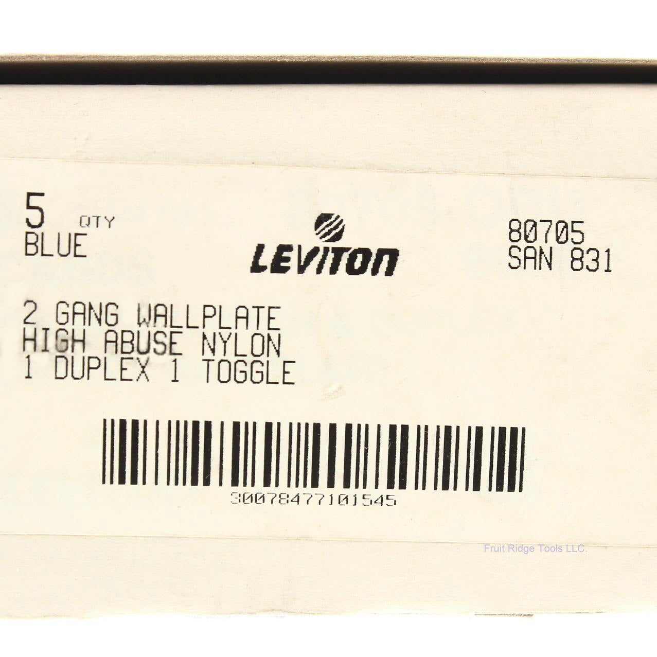 Leviton 80705-BU Blue 2-Gang Toggle Duplex Outlet Unbreakable Wallplates 5pcs