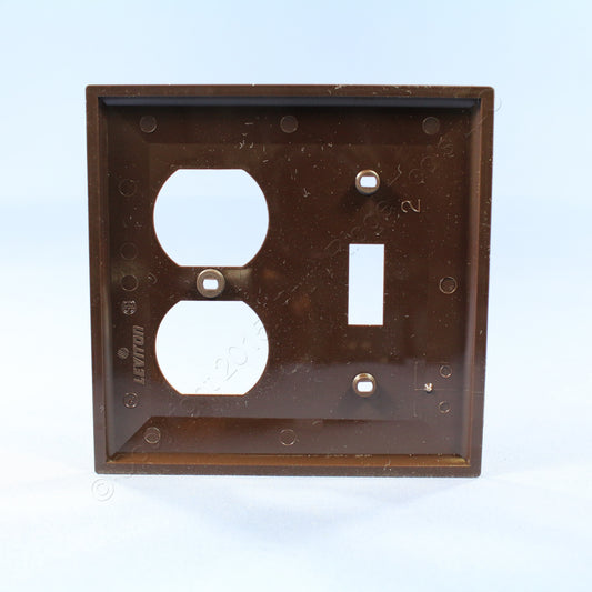 Leviton 80705 Brown 2-Gang Unbreakable Toggle Duplex Standard Wallplate Cover