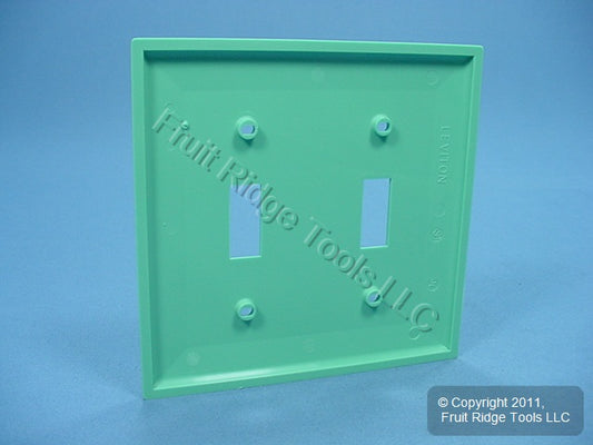 Leviton 80709-GN Green 2-Gang Toggle Unbreakable Nylon Standard Wallplate Cover