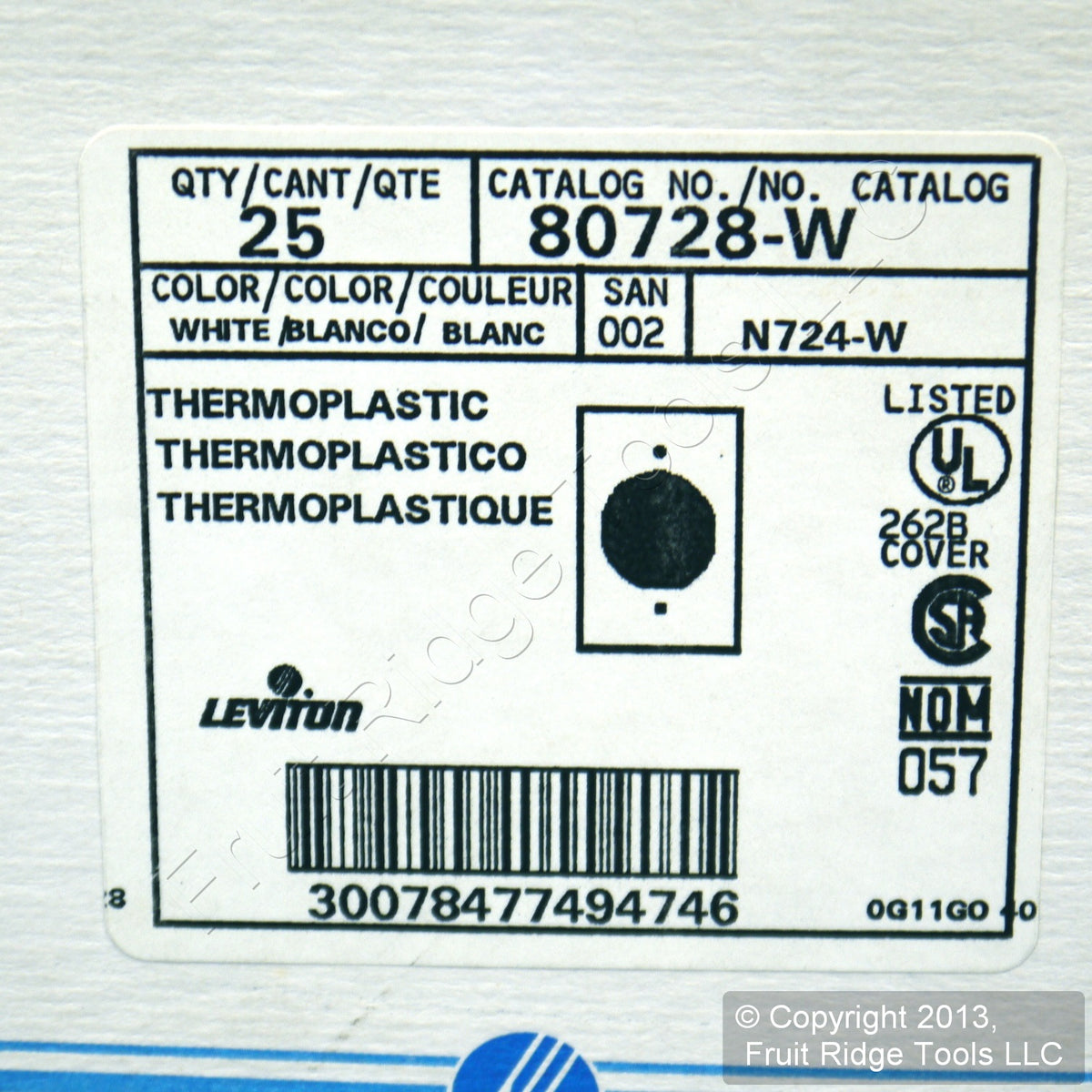 Leviton 80728-W White 1-Gang Power Outlet 2.15" Unbreakable Midway Covers 25pcs