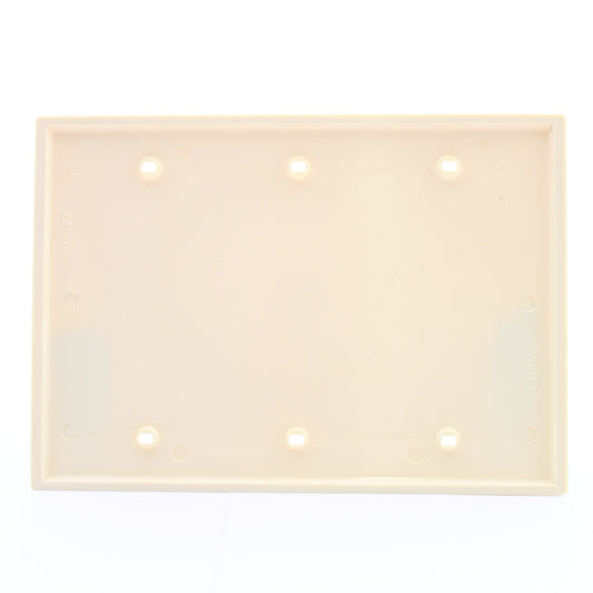 Leviton 80735-A Almond Commercial 3G Blank Unbreakable Wallplate Cover Box Mount
